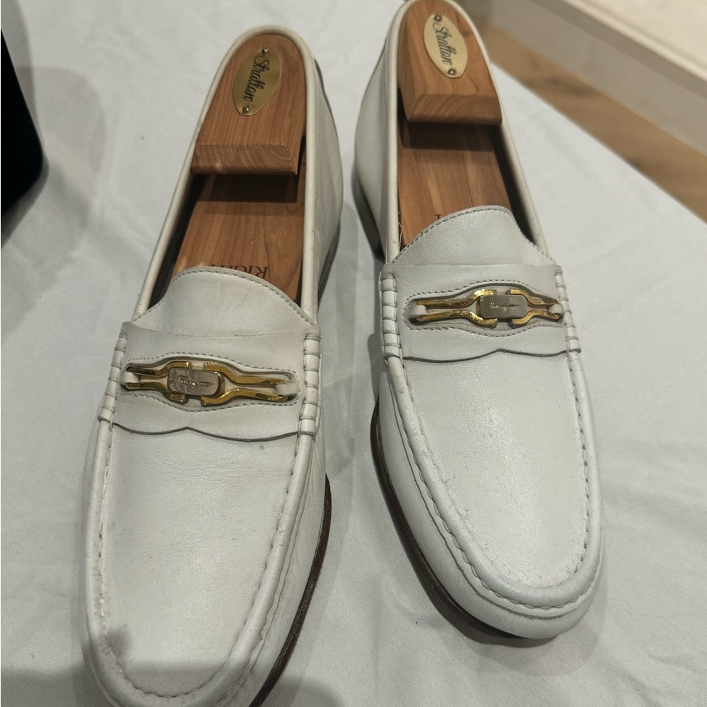 White Salvatore ferragamo men’s shoes